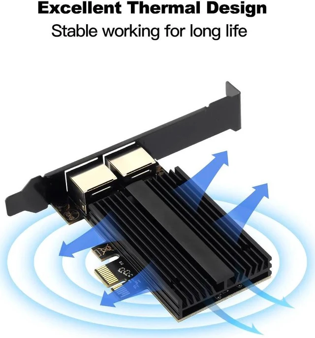 Alt view image 11 of 13 - 2500Mbps Pcie To RJ45 Intel I226 Network Card 2.5G Gigabit Ethernet Dual Ports 100/1000/2500Mbps Network Card For Desktop