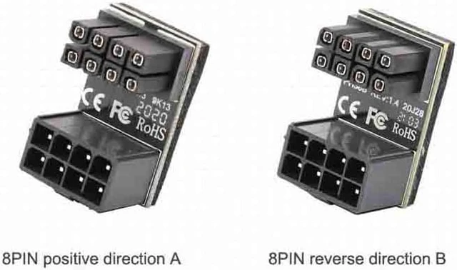Alt view image 2 of 5 - 8pin Graphics Card Power Connector (180° Turning),Computer Cables Graphics Card Power Supply Connector 8PIN Adapter 180° Turning(2 PACK )