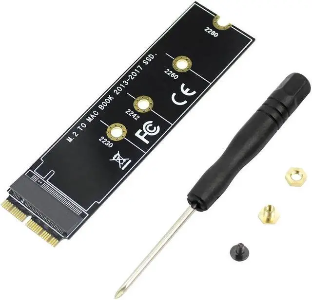 Alt view image 5 of 5 - M key M.2 for NGFF PCIe AHCI M2 SSD Adapter Card for 2230 2280 Adapter For 2013 2014 2015 2017 MACBOOK Air A1465 A1466 Pro A1398