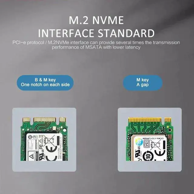 Alt view image 3 of 6 - M2 SSD Hard Case NVME PCIe Enclosure M.2 to USB Type C 3.1 GEN2 M Key Adapter USB C External SSD Solid State Drive Box