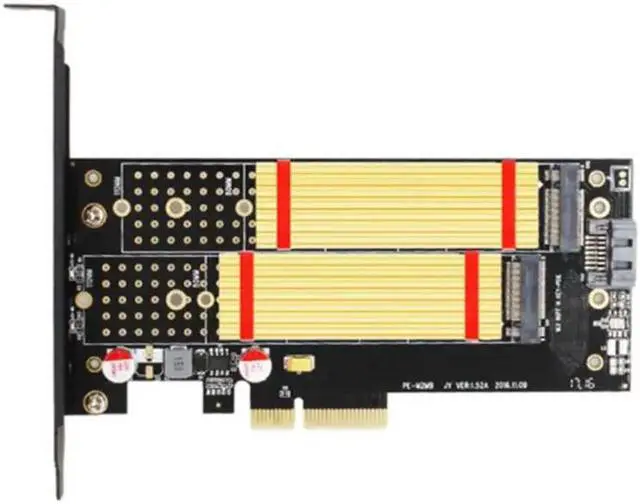 Alt view image 2 of 6 - 1Set PCI Express PCI E 3.0 X4 to NVMe M.2 M KEY NGFF SSD PCIE M2 Riser Card Adapter Support for 2230 2280 Size