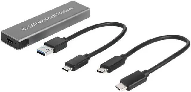 Alt view image 2 of 6 - M2 SSD Case NVME Enclosure M.2 to USB Type C 3.1 SSD Adapter for Dual signal NVME PCIE NGFF SATA M/B Key SSD Disk Box SSD Case