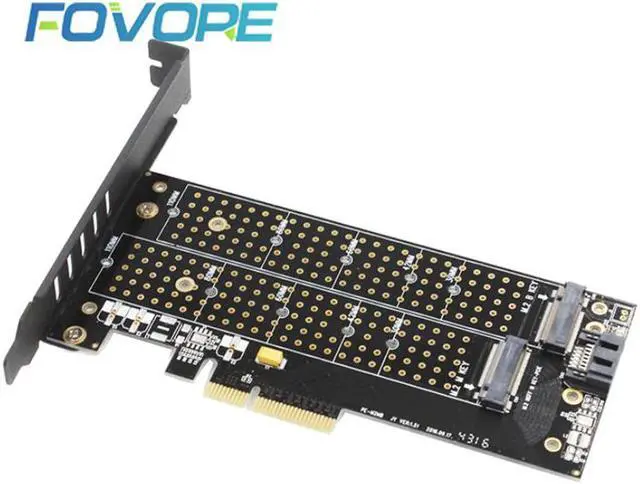 Alt view image 2 of 5 - PCI e to M2 adapter SSD M2 m key b key AHCI PCI e X4 NGFF NVMe adapter M.2 PCIe PCI express 4X converter Card