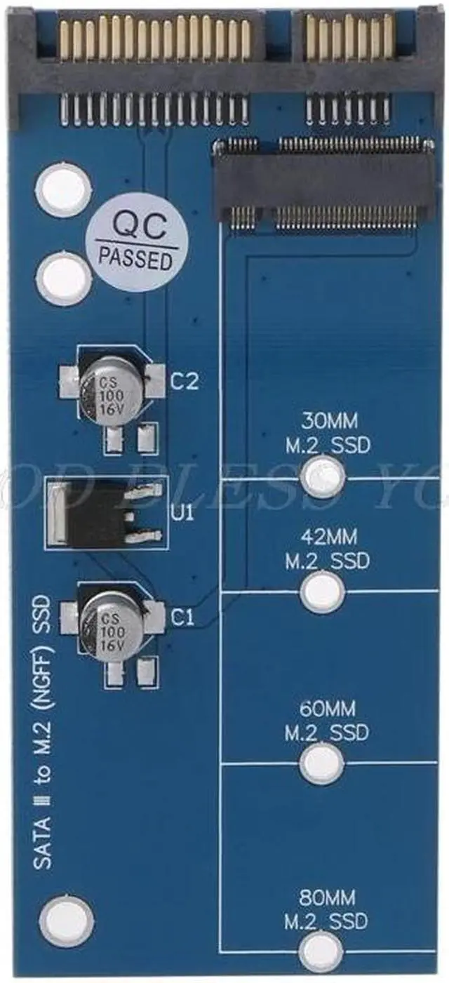 Alt view image 2 of 6 - M2 Next Generation Form Factor SSD SATA3 SSDs To SATA Expansion Card Adapter SATA To Next Generation Form Factor Converter