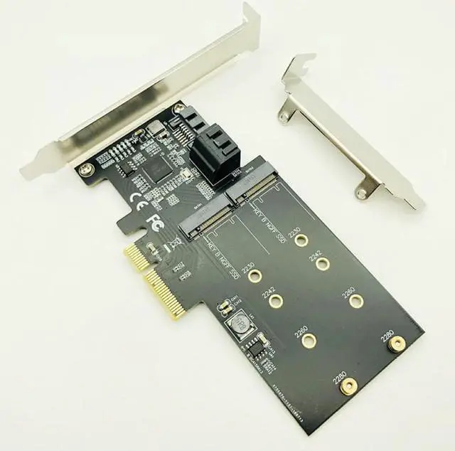 Alt view image 2 of 6 - SATA Raid Controller SATA Raid M.2 PCI Express Raid Card 2Port SATA3.0 6Gbps + 2Port M.2 NGFF SSD B Key Support RAID0 RAID1 AHCI