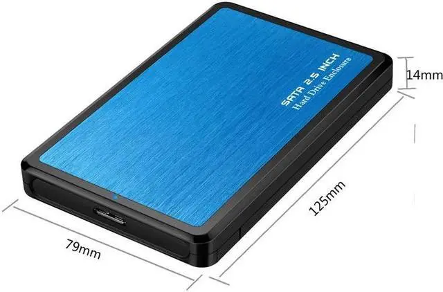 Alt view image 5 of 5 - 2.5inch USB 3.0 SATA Hd Box HDD Drive External HDD Enclosure black Case Tool Free 5 Gbps Support UASP for SSD/ 2TB Hard Disk(blue)