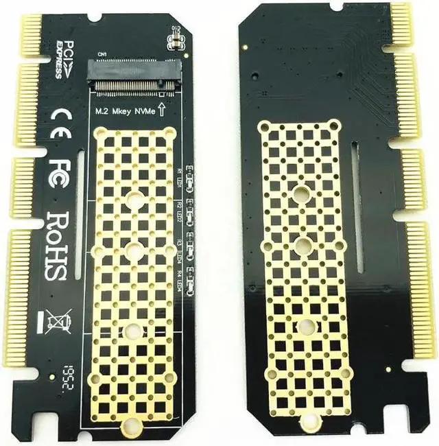 Alt view image 6 of 6 - M.2 NVME PCIE to M2 Adapter LED NVME SSD M2 PCIE x16 Expansion Card Computer Adapter Interface M.2 NVMe SSD To PCIE M.2 Adapter