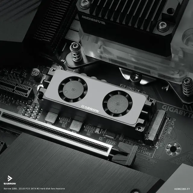 Main image of 2280 22110 PCIE SATA support multi specification M.2 Hard Disk Dual Fan Heat Sink Cooling radiator HDM2280-FT