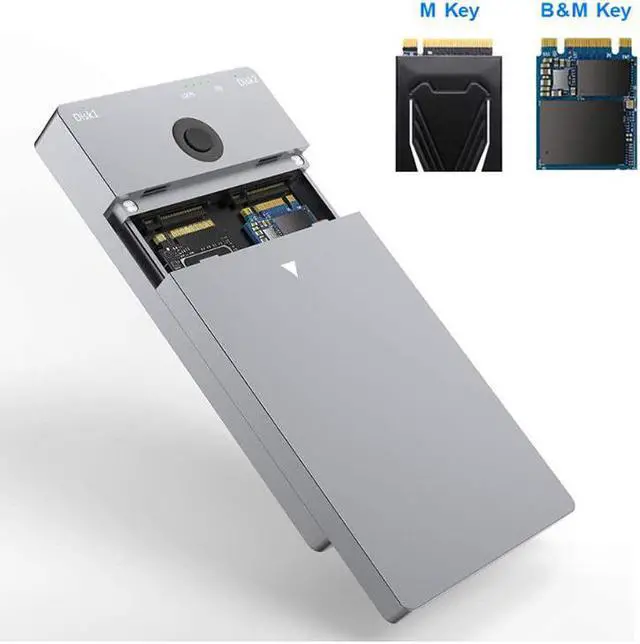 Alt view image 2 of 6 - M2 SSD Case NVME Enclosure Offline Clone/Duplicator Function M.2 to USB Type C 3.1 for NGFF PCIE M/B&M Key Box,US plug