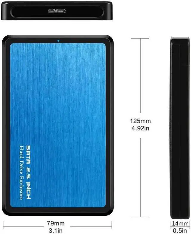 Alt view image 4 of 5 - 2.5inch USB 3.0 SATA Hd Box HDD Drive External HDD Enclosure black Case Tool Free 5 Gbps Support UASP for SSD/ 2TB Hard Disk(blue)