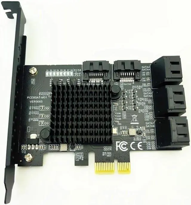Alt view image 5 of 6 - 8 Port SATA 3 PCI Express Expansion Card PCI E SATA Controller PCIE 1X to SATA Card SATA3.0 6Gb Adapter Add On Cards for HDD SSD