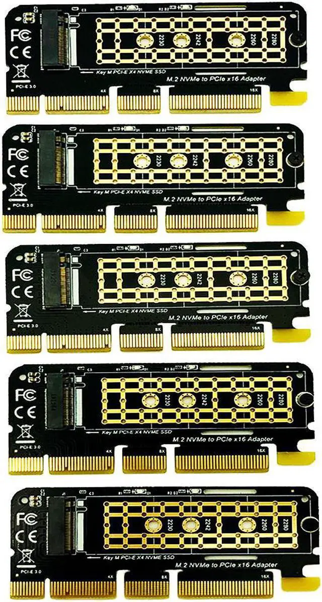 Main image of 5PCS M.2 NVME Adapter M.2 M2 NVME PCIE to M2 Adapter PCI Express X16 X8 X4 Raiser SSD M.2 PCI-E Expansion Card for 2230-2280 SSD
