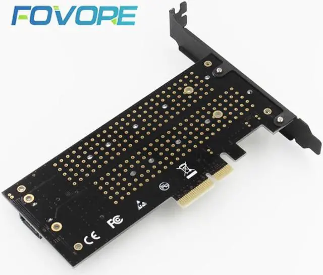 Alt view image 4 of 5 - PCI e to M2 adapter SSD M2 m key b key AHCI PCI e X4 NGFF NVMe adapter M.2 PCIe PCI express 4X converter Card