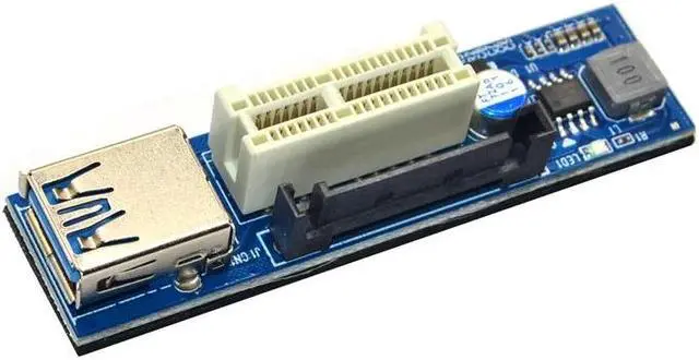 Alt view image 4 of 6 - Amify PCI E X1 Extender PCI Express USB 3.0 Adapter Raiser PCIE 1X Riser Card USB 3.0 PCI E SATA PCI E Riser PCI Express X1 to X1 Slot