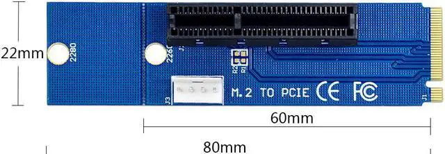 Alt view image 2 of 5 - New NGFF M2 M.2 to PCI-E 4x 1x Slot Riser Card Adapter Male To Female PCIE Multiplier For Miner Mining Machine