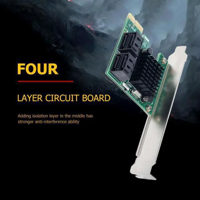 Alt view image 4 of 6 - 4 port SATA 3.0 to PCIe expansion Card PCI express PCI E SATA Adapter PCI e SATA 3 Converter for hdd SSD IPFS Mining Controller