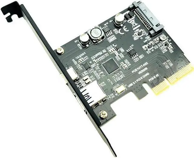 Alt view image 5 of 6 - USB 3.1 Type C PCIe Expansion Card PCI E to USB3.1 GEN 2 10Gbps USB Type C + USB3.0 Type A Riser Card PCI Express x4 USB Adapter