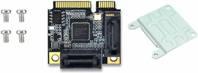 Alt view image 6 of 6 - Amify Add On Cards Mini PCI E PCI Express to 2 Ports SATA 3.0 Converter SSD HDD SATA3 Controller Expansion Card SATA Multiplier