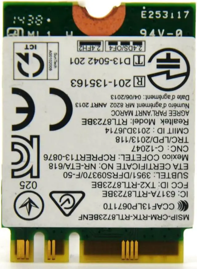 Alt view image 3 of 5 - Realtek RTL8723BE 300Mbps 802.11n M2 NGFF Wireless Card Mini PCI E WiFi Adapter + Bluetooth 4.0 for Lenovo E450 E550 E555 Y50