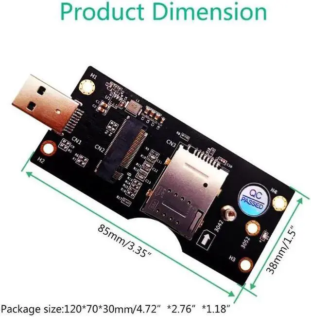 Alt view image 4 of 6 - NGFF M.2 to USB 3.0 Adapter with Dual NANO SIM card Slot for 3G/4G/5G Module M2 Screw