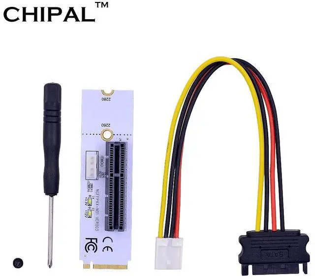 Alt view image 6 of 6 - High Speed PCI E 4X to NGFF M.2 Riser Card M2 M Key to PCIE X4 Adapter with LED Voltage indicator for BTC LTC ETH Miner