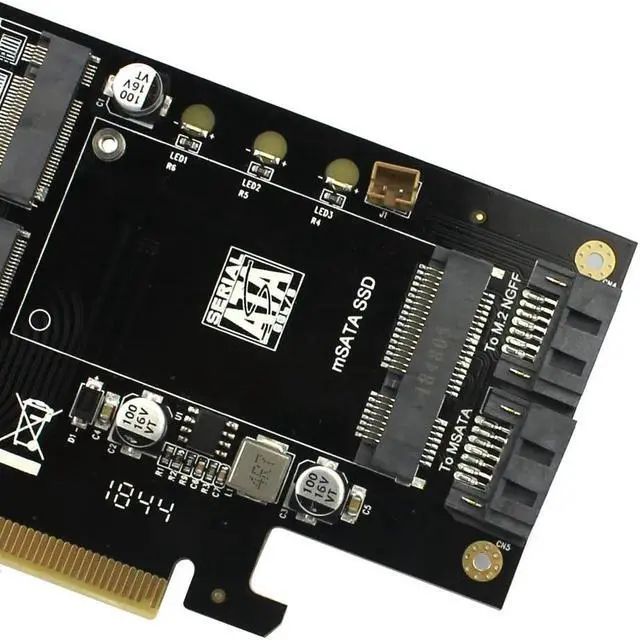 Alt view image 4 of 6 - M.2 for NVMe SSD for NGFF to PCIE 3.0 X16 Adapter M Key B Key mSATA PCI Express 3.0 m2 SSD AHCI mSATA 3in 1 Converter Riser Card