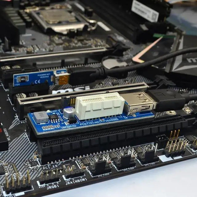 Alt view image 6 of 6 - Amify PCI E X1 Extender PCI Express USB 3.0 Adapter Raiser PCIE 1X Riser Card USB 3.0 PCI E SATA PCI E Riser PCI Express X1 to X1 Slot