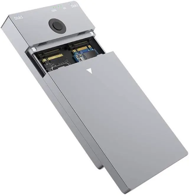 Main image of M2 SSD Case NVME Enclosure Offline Clone/Duplicator Function M.2 to USB Type C 3.1 for NGFF PCIE M/B&M Key Box,US plug