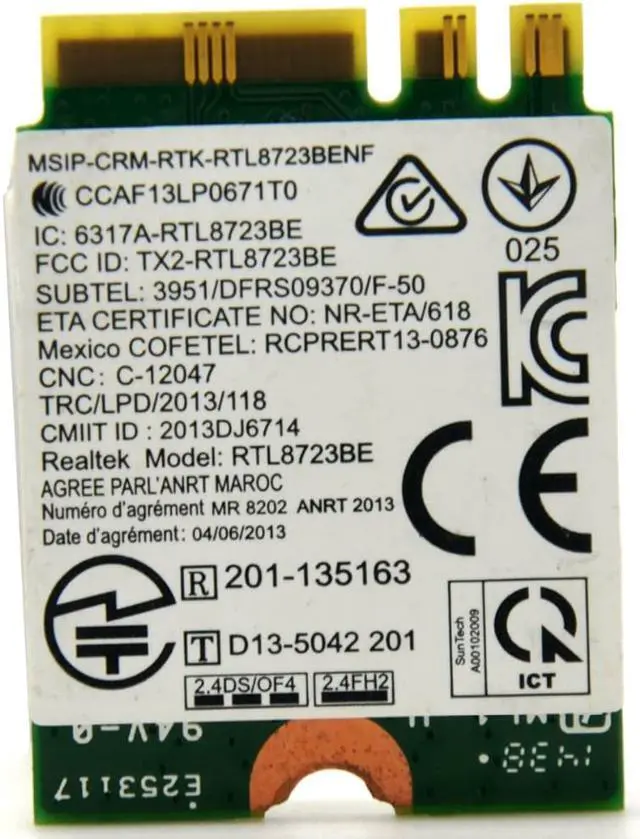Alt view image 4 of 5 - Realtek RTL8723BE 300Mbps 802.11n M2 NGFF Wireless Card Mini PCI E WiFi Adapter + Bluetooth 4.0 for Lenovo E450 E550 E555 Y50