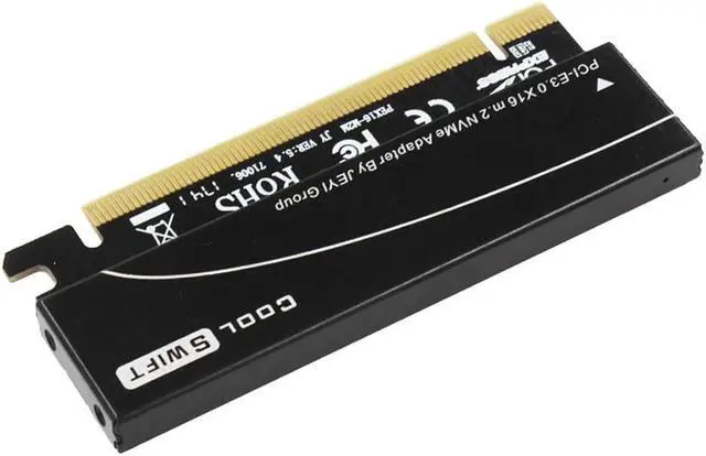 Alt view image 5 of 6 - NVME M.2 to PCIe Adapter PCI Express X16 to M2 Expansion Card with Heat Sink