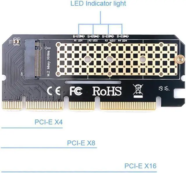 Alt view image 2 of 6 - Expansion Card for PCIE to M2/M.2 Adapter/PCI Express M.2 SSD PCIE Adapter M.2 NVME/M2 PCIE Adapter M2 M Key 2230 2280 Computer