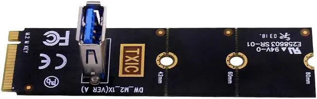 Alt view image 5 of 6 - NGFF M.2 to USB 3.0 Transfer Card M2 M Key to USB3.0 Adapter For PCI E 1x to 16x Riser Card For Litecoin Bitcoin Miner