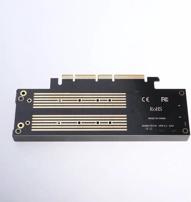 Alt view image 5 of 6 - Cooler Heatsinks with Fan Dual M2 SSD NVME /SATA to PCIe x4 Adapter Card