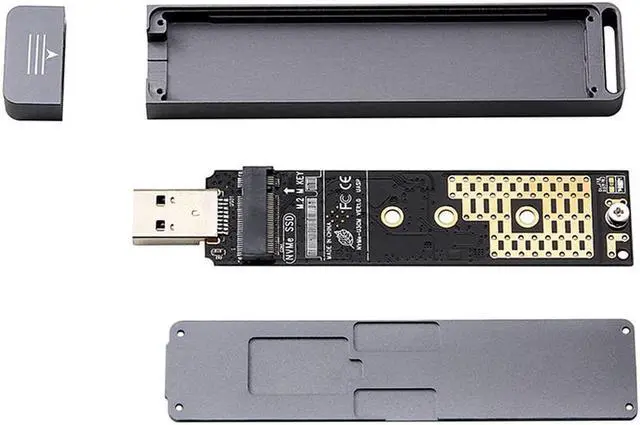 Alt view image 3 of 5 - 3.0 M.2 for NVME External Hard Enclosure PCI-e x4 x2 M2 to Type A M Key SSD Case Box Support 2280 2260 2242 HDD Card Adapter