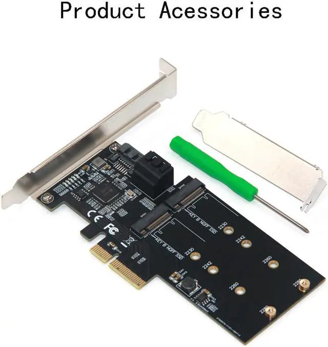 Alt view image 6 of 6 - SATA Raid Controller SATA Raid M.2 PCI Express Raid Card 2Port SATA3.0 6Gbps + 2Port M.2 NGFF SSD B Key Support RAID0 RAID1 AHCI