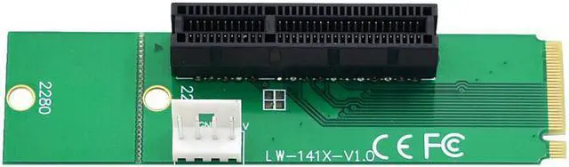 Alt view image 5 of 6 - NGFF M.2 to PCI E 4x 1x Slot Riser Card Adapter M2 to PCIE X4 X1 Converter For Bitcoin Litecoin Miner Mining