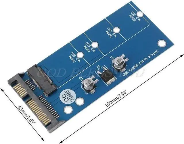 Alt view image 6 of 6 - M2 Next Generation Form Factor SSD SATA3 SSDs To SATA Expansion Card Adapter SATA To Next Generation Form Factor Converter