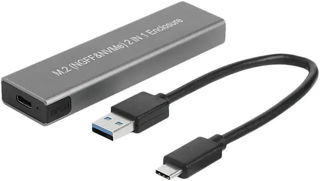 Alt view image 2 of 5 - USB Type C M2 SSD Case NVME PCIE Enclosure M.2 to USB Type C 10Gbps 2TB Hard Drive Enclosure for NVME PCIE NGFF SATA M/B Key SSD