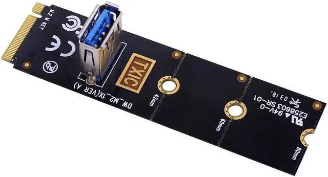 Alt view image 3 of 6 - NGFF M.2 to USB 3.0 Transfer Card M2 M Key to USB3.0 Adapter For PCI E 1x to 16x Riser Card For Litecoin Bitcoin Miner