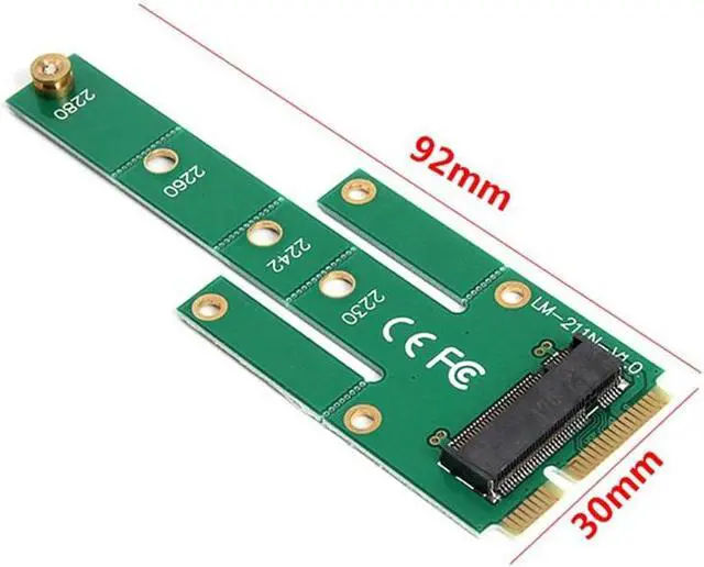Alt view image 6 of 6 - mSATA to M.2 NGFF Adapters Convert Card 6.0Gb/s NGFF M.2 SATA Bus SSD B Key to mSATA Male Riser M.2 Adapter for 2230 2280 M2 SSD