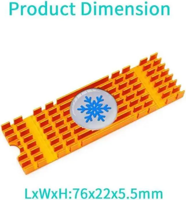 Alt view image 5 of 6 - Aluminium Alloy PCIe NVMe M.2 2280 SSD Heatsinks Radiator Laptop PC Memory Cooling Fan Gold m2 ssd drive