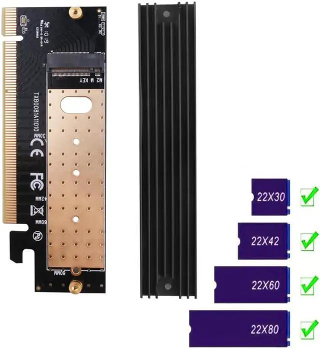 Main image of M.2 NVMe SSD NGFF TO PCIE 3.0 X16 X4 Adapter M Key Interface Expansion Card Add On Card Full Speed Support 2230 to 2280 SSD