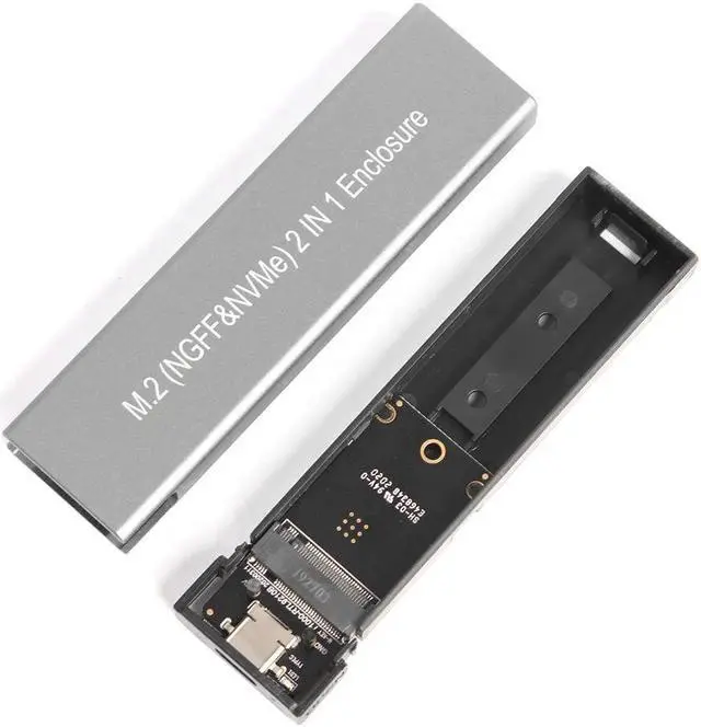 Alt view image 5 of 5 - USB Type C M2 SSD Case NVME PCIE Enclosure M.2 to USB Type C 10Gbps 2TB Hard Drive Enclosure for NVME PCIE NGFF SATA M/B Key SSD