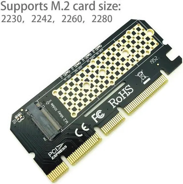 Alt view image 4 of 6 - M.2 NVME PCIE to M2 Adapter LED NVME SSD M2 PCIE x16 Expansion Card Computer Adapter Interface M.2 NVMe SSD To PCIE M.2 Adapter