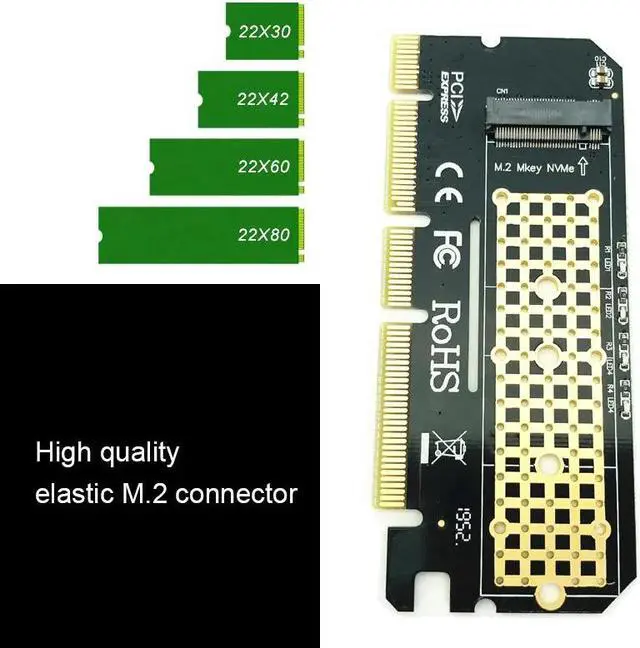 Alt view image 5 of 6 - M.2 NVME PCIE to M2 Adapter LED NVME SSD M2 PCIE x16 Expansion Card Computer Adapter Interface M.2 NVMe SSD To PCIE M.2 Adapter