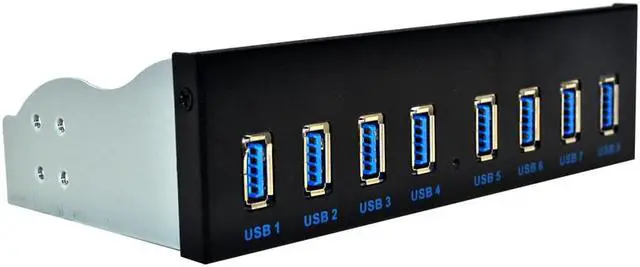 Alt view image 4 of 6 - 8 Port USB Hub USB3 5.25 USB 3.0 Front Panel Splitters USB 3.0 Hub for PC USB HUB Multiple USB3.0 HUB Splitter Hubs for Computer