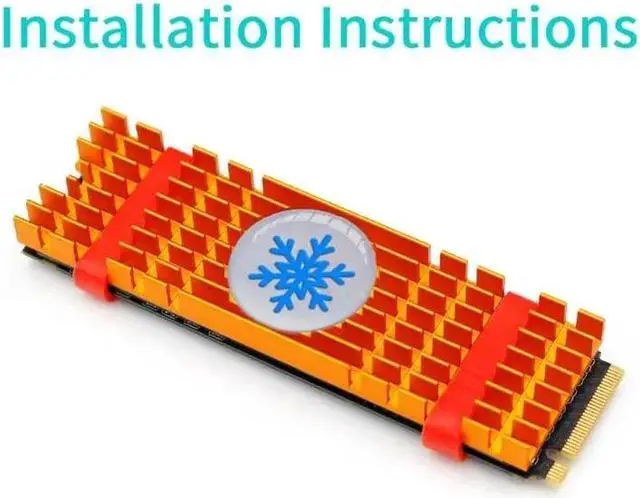 Alt view image 6 of 6 - Aluminium Alloy PCIe NVMe M.2 2280 SSD Heatsinks Radiator Laptop PC Memory Cooling Fan Gold m2 ssd drive