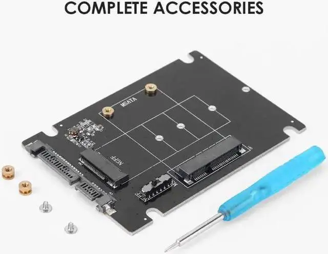 Alt view image 6 of 6 - mSATA & NGFF M2 to SATA Adapter Converter mSATA/NGFF SSD to 2.5inch SATA adaptator Adapter Support mSATA SSD + M.2 NGFF SSD