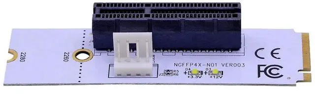 Alt view image 5 of 6 - High Speed PCI E 4X to NGFF M.2 Riser Card M2 M Key to PCIE X4 Adapter with LED Voltage indicator for BTC LTC ETH Miner