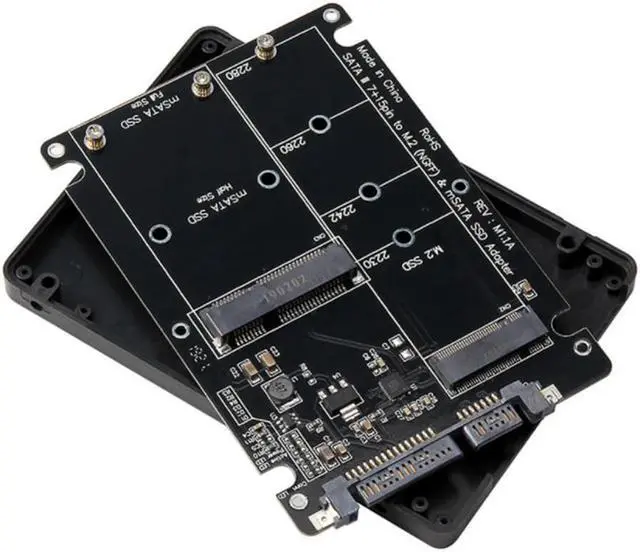 Main image of 2 In 1 NGFF M.2 B M Key Mini PCI E or mSATA SSD to SATA III Adapter Card for Full Msata SSD/ 2230/2242/2260/22x80 M2